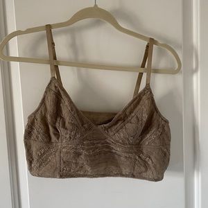 Free People olive green lace bralette
